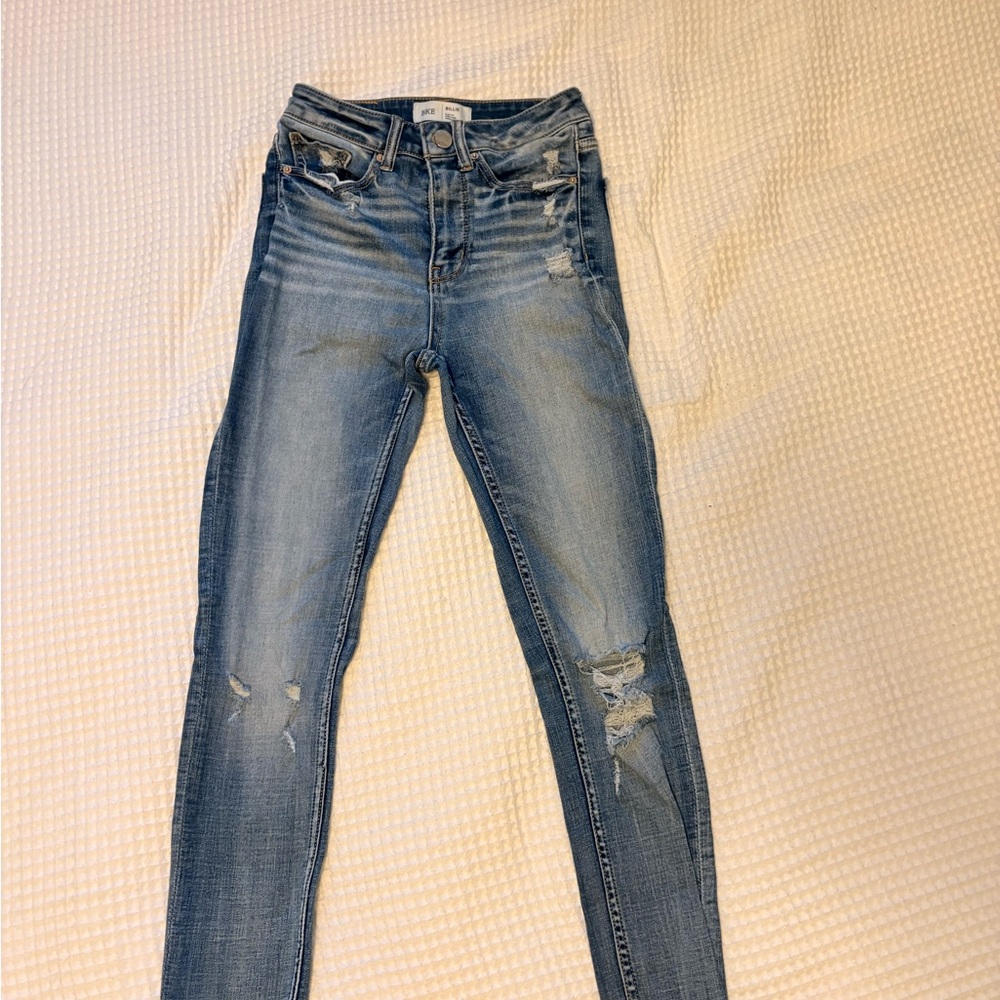 BKE Light Blue Distressed Skinny Jeans